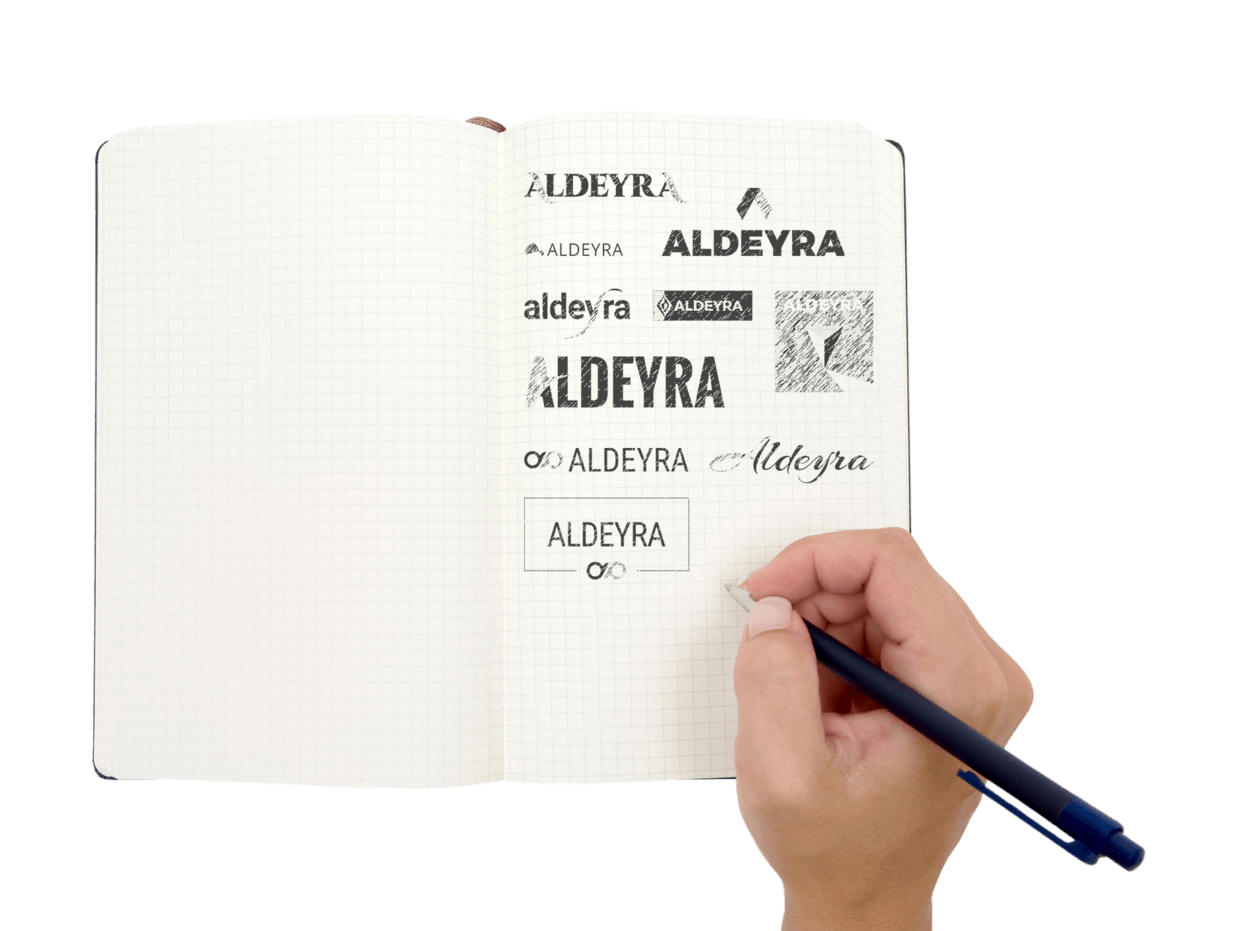 logo concepts on sketch pad 